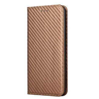 Flip Cover Samsung Galaxy S22 Ultra 5G Fibre Carbone à Lanière