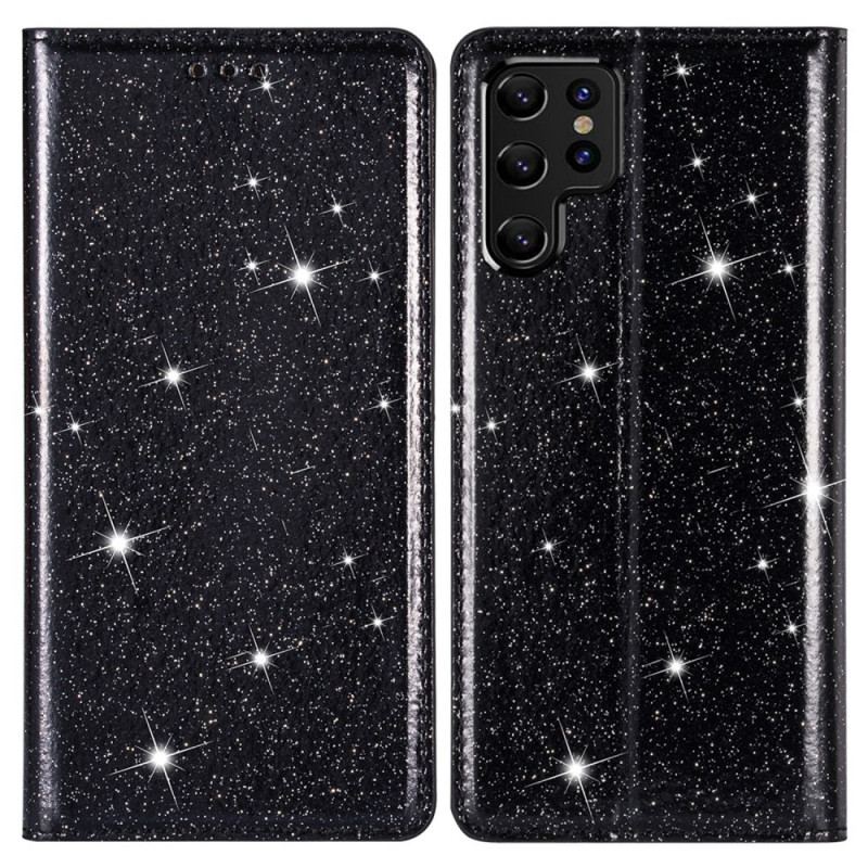 Flip Cover Samsung Galaxy S22 Ultra 5G Style Paillettes