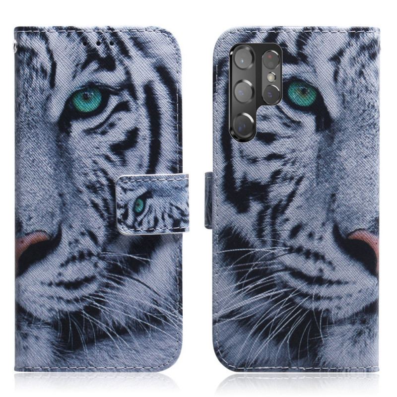 Housse Samsung Galaxy S22 Ultra 5G Face de Tigre