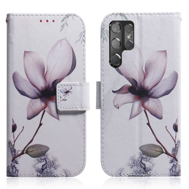 Housse Samsung Galaxy S22 Ultra 5G Fleur Vieux Rose