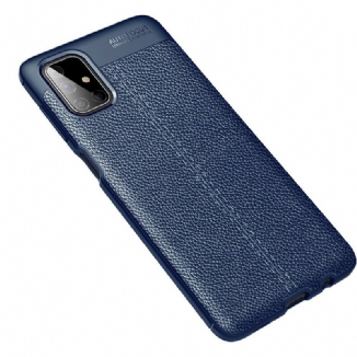 Coque Samsung Galaxy M51 Effet Cuir Litchi Double Line