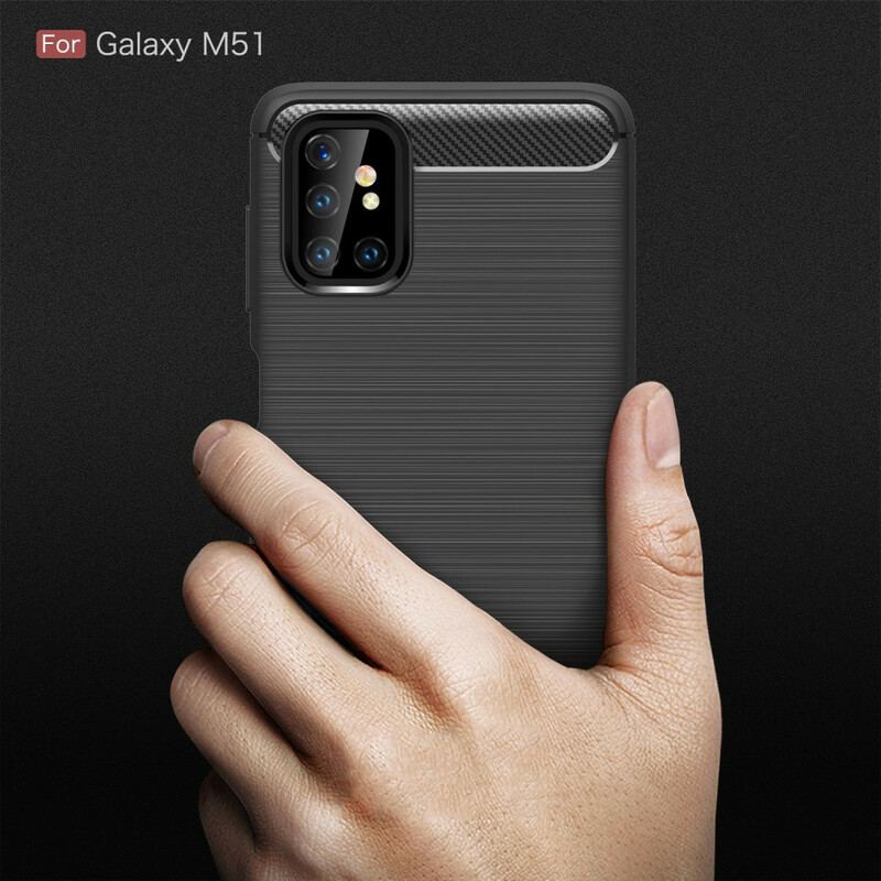Coque Samsung Galaxy M51 Fibre Carbone Brossée