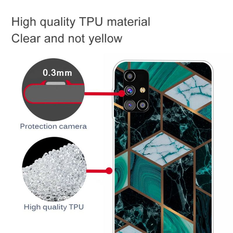 Coque Samsung Galaxy M51 Marbre Géométrique