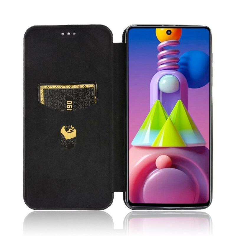 Flip Cover Samsung Galaxy M51 Fibre Carbone