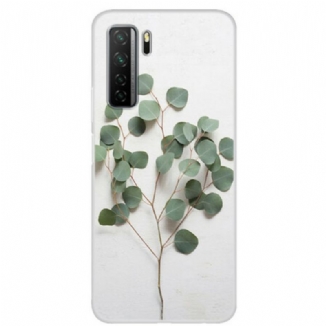Coque Huawei P40 Lite 5G Transparente Feuilles Réalistes