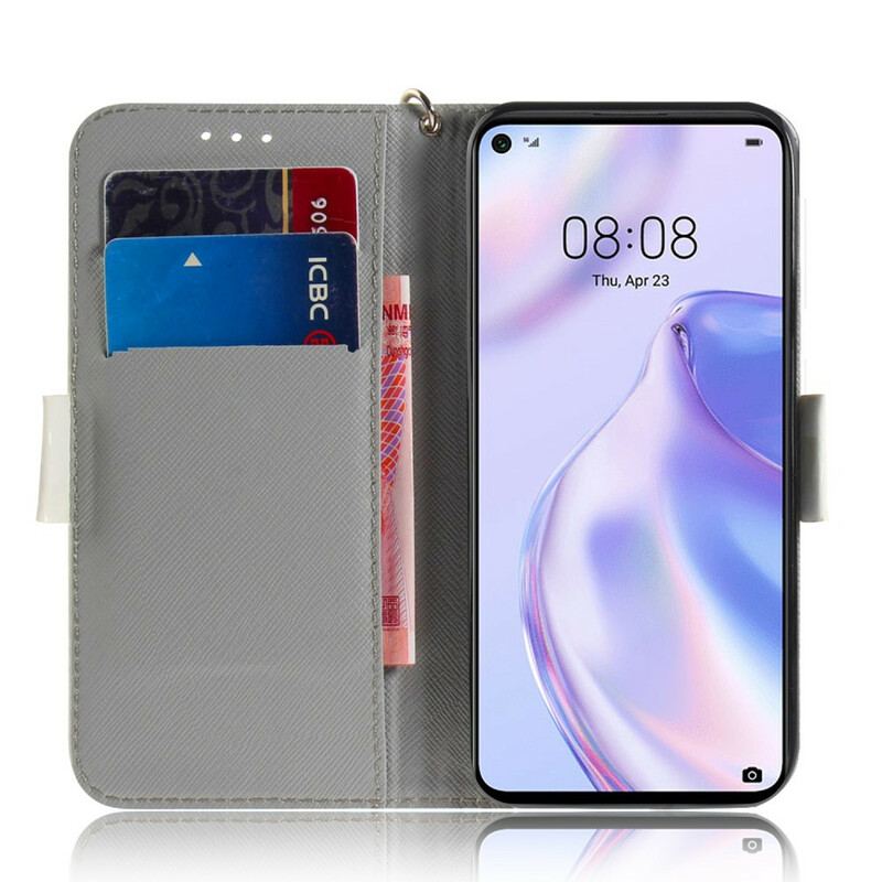 Housse Huawei P40 Lite 5G Arbre en Fleurs à Lanière
