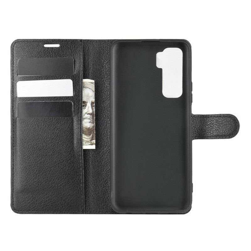 Housse Huawei P40 Lite 5G Simili Cuir Litchi Classique