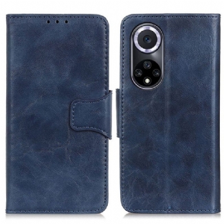 Housse Honor 50 / Huawei Nova 9 Cuir Fendu Fermoir Réversible