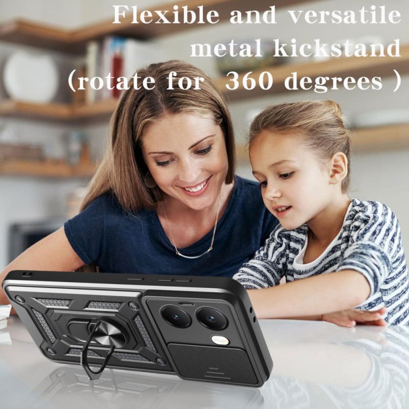 Coque Poco X7 Pro 5Anneau-Support et Protection Caméra Coulissante