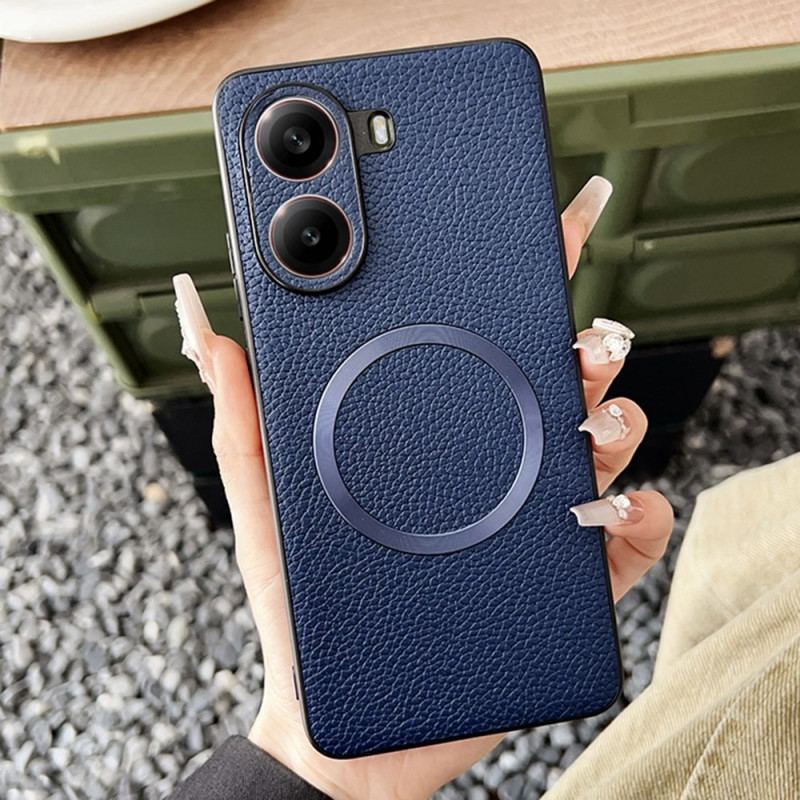 Coque Poco X7 Pro 5G Compatible MagSafe Effet Cuir Texturé
