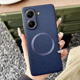 Coque Poco X7 Pro 5G Compatible MagSafe Effet Cuir Texturé