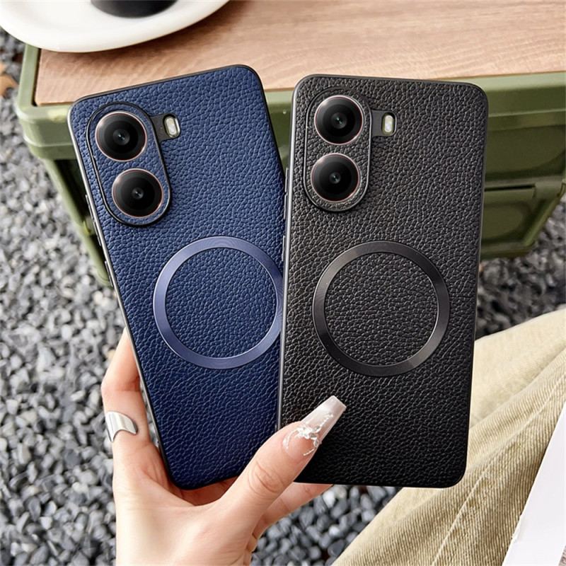 Coque Poco X7 Pro 5G Compatible MagSafe Effet Cuir Texturé