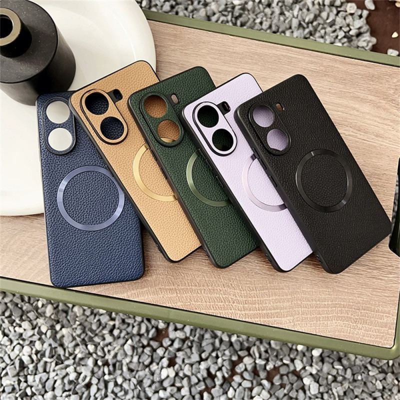 Coque Poco X7 Pro 5G Compatible MagSafe Effet Cuir Texturé