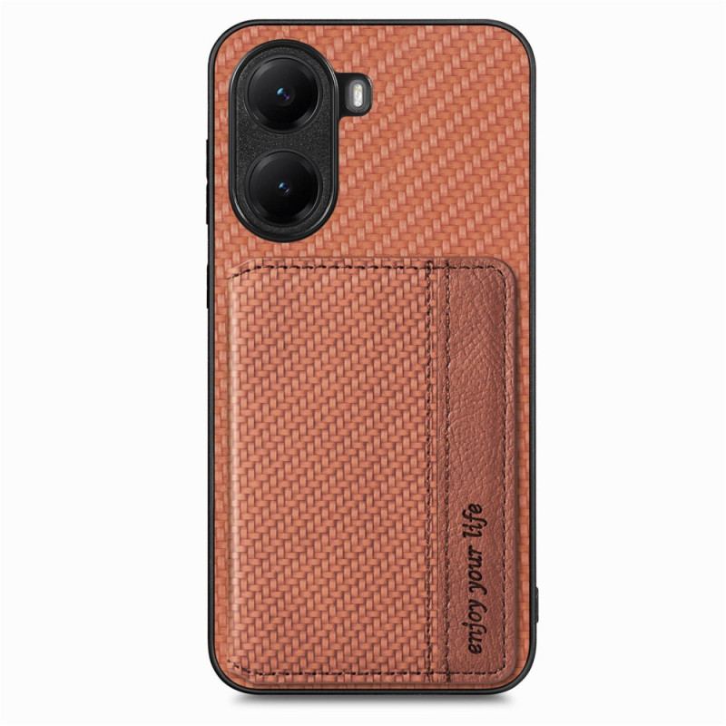 Coque Poco X7 Pro 5G Porte-Cartes RFID Fibre Carbone