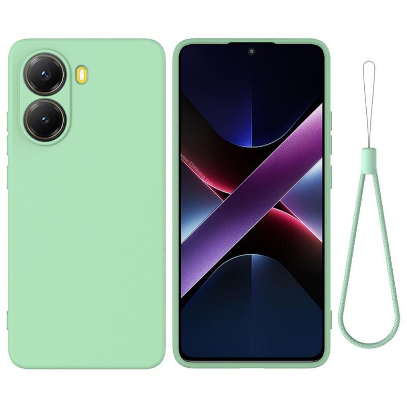 Coque Poco X7 Pro 5G Silicone Liquide à Lanière