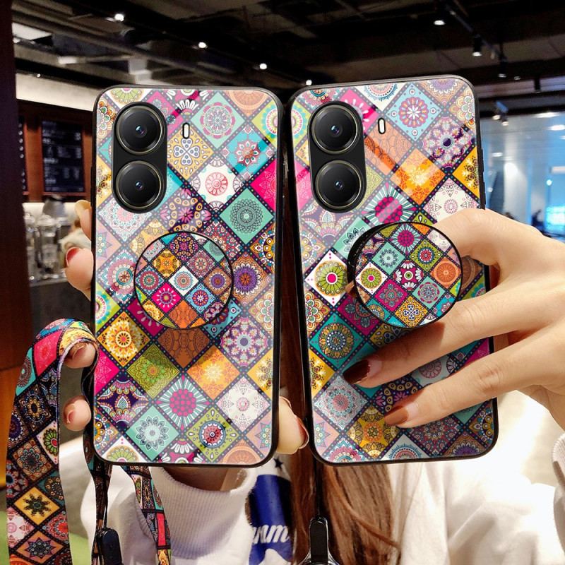 Coque Poco X7 Pro 5G Support et Lanière Patchwork