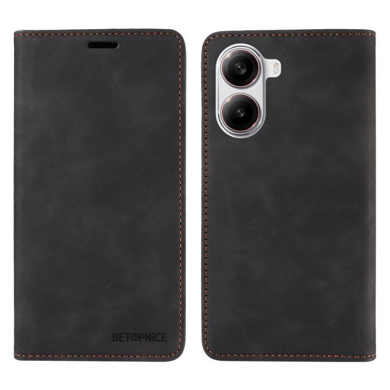 Flip Cover Poco X7 Pro Effet Daim BETOPNICE