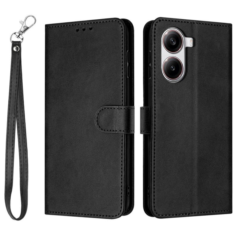 Housse Poco X7 Pro 5G Effet Cuir avec Lanière