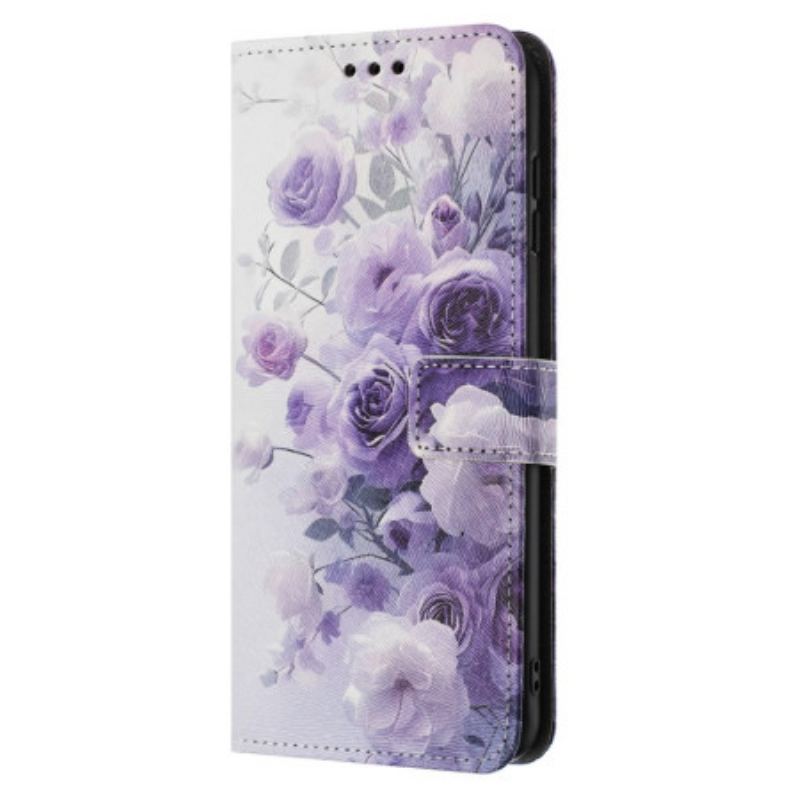 Housse Poco X7 Pro 5G Fleurs Violettes
