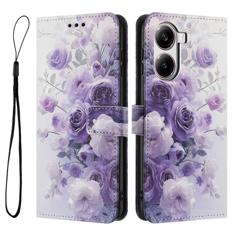 Housse Poco X7 Pro 5G Fleurs Violettes