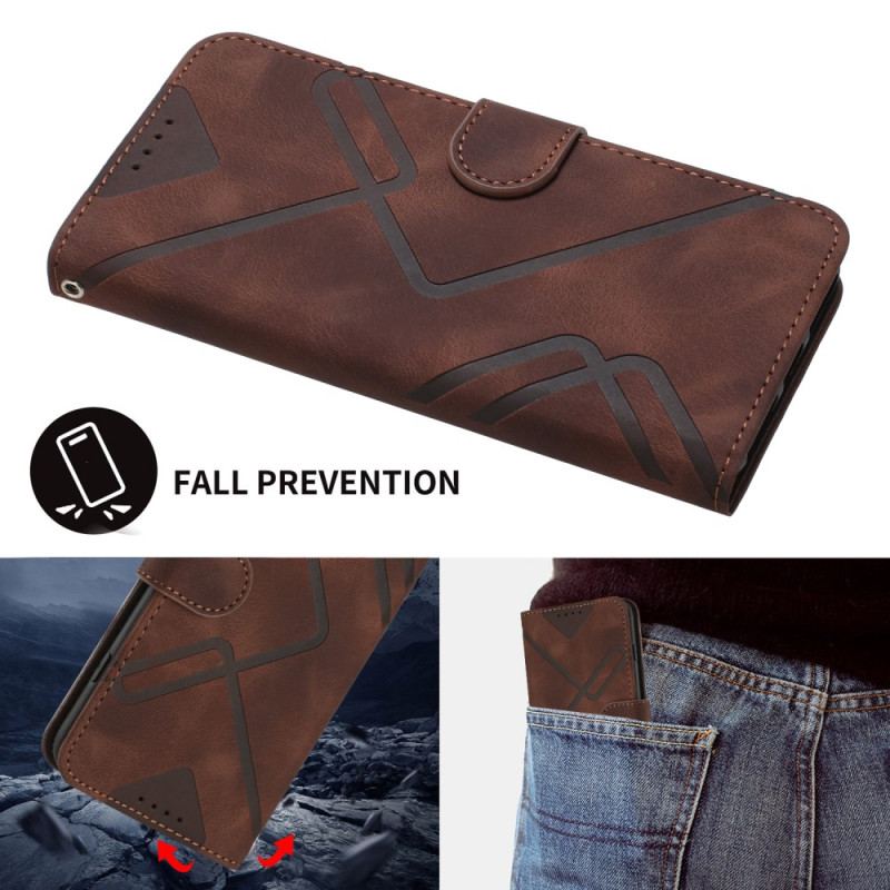 Housse Poco X7 Pro 5G Lignes Géométriques avec Lanière