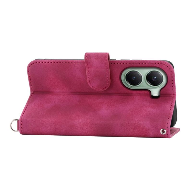 Housse Poco X7 Pro 5G Motif Floral avec Lanière et Bandoulière