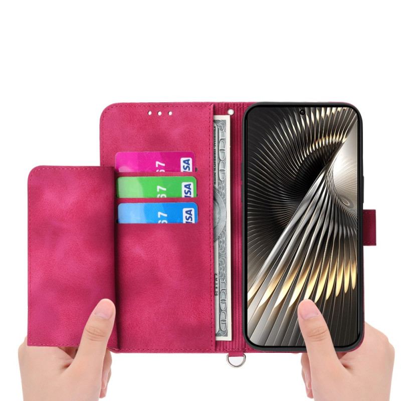 Housse Poco X7 Pro 5G Motif Floral avec Lanière et Bandoulière