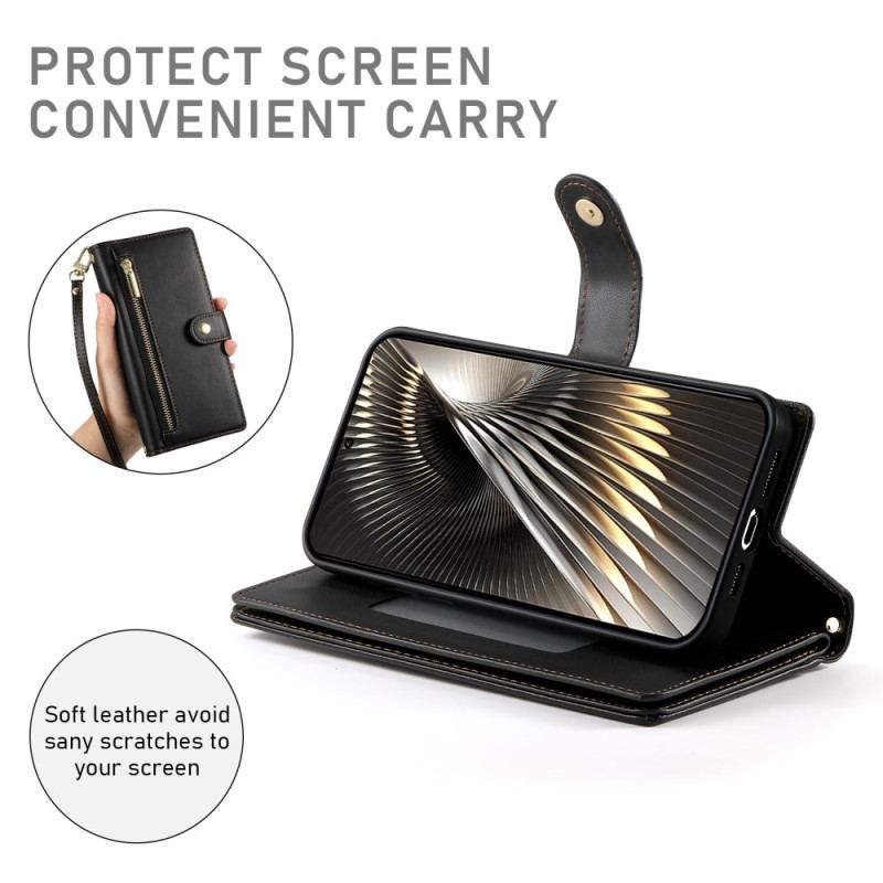 Housse Poco X7 Pro 5G Portefeuille avec Lanière et Bandoulière