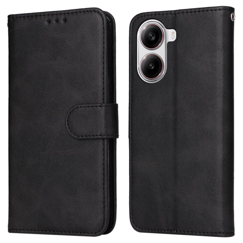 Housse Poco X7 Pro Simili Cuir Uni à Lanière