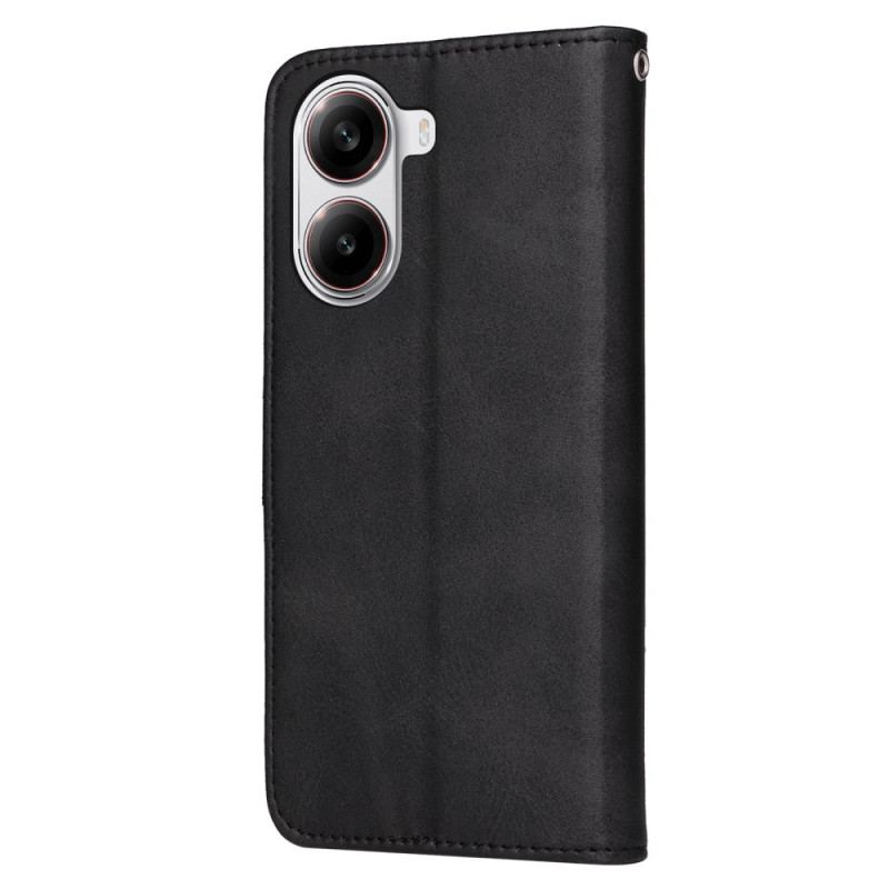 Housse Poco X7 Pro Simili Cuir Uni à Lanière