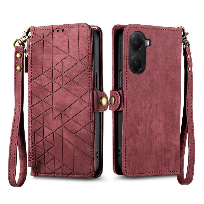 Housse Xiaomi Poco X7 Pro 5G Portefeuille Lignes Géométriques