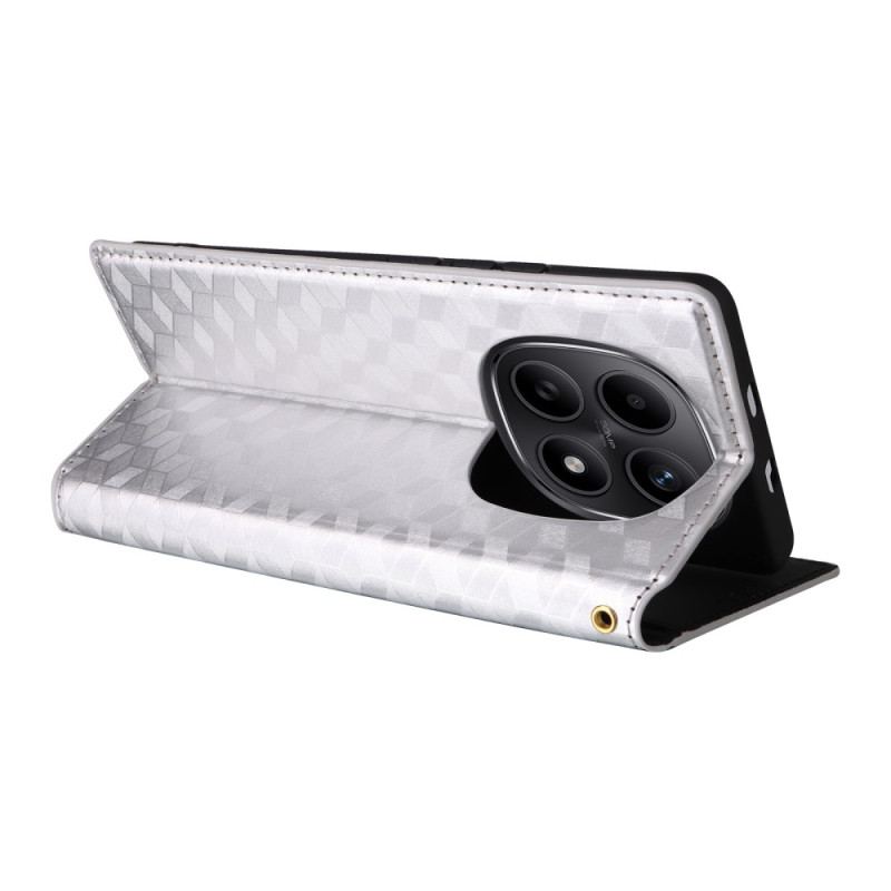 Flip Cover Xiaomi Redmi Note 15 5G / 4G / Poco M8 5G Motif Losanges Gravés