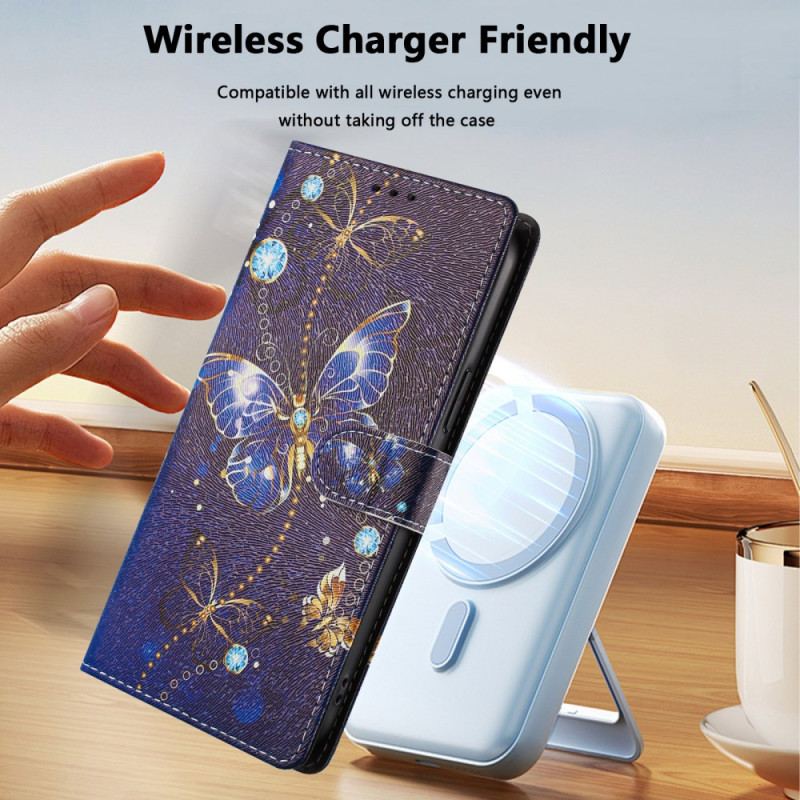 Housse Xiaomi Redmi Note 15 5G / 4G / Poco M8 5G Papillon Bleu