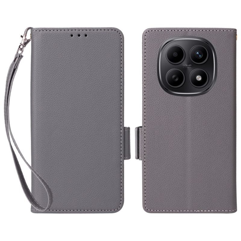 Housse Xiaomi Redmi Note 15 5G / 4G / Poco M8 5G Texture Litchi à Lanière