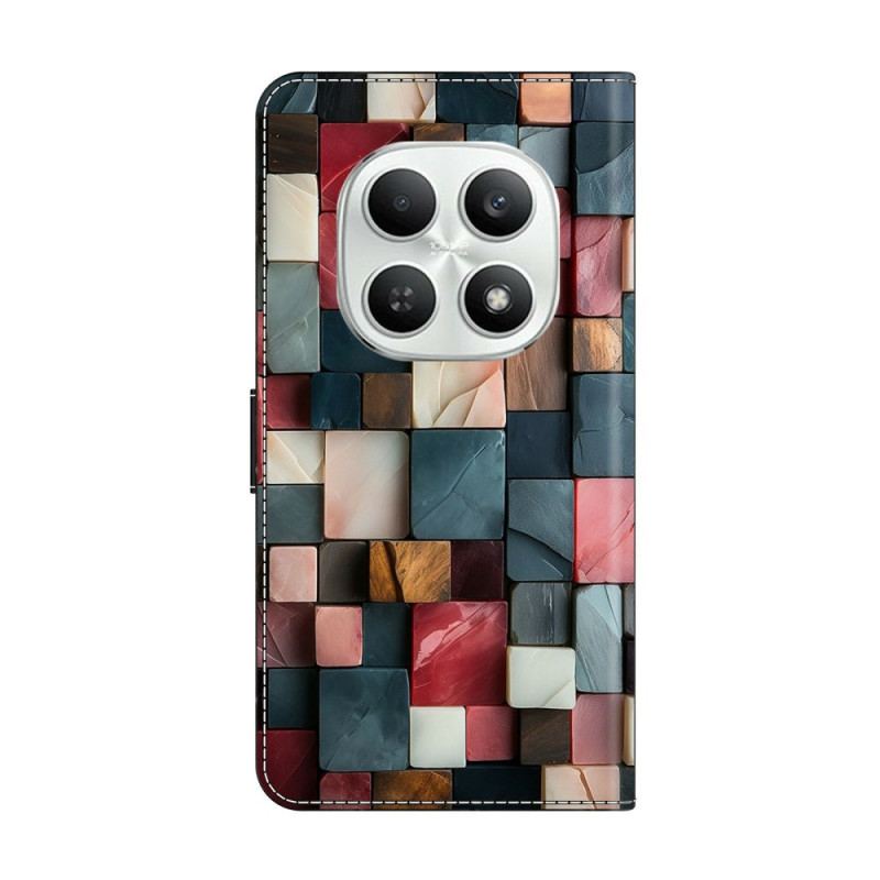 Housse Xiaomi Redmi Note 15 5G / Poco M8 5G avec Support Pliable - Motif Briques Colorées