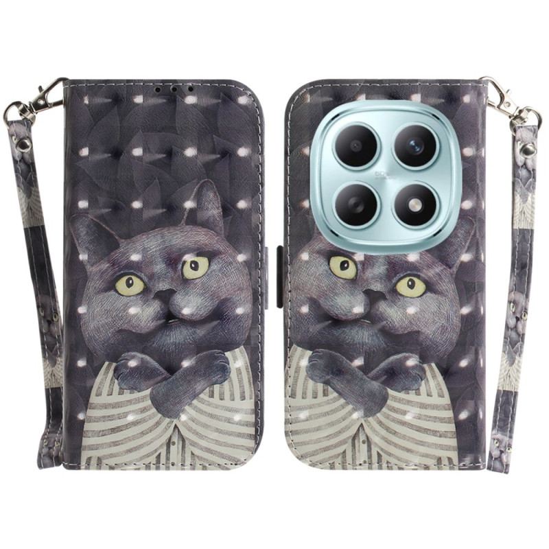 Housse Xiaomi Redmi Note 15 5G / Poco M8 5G Chat Gris à Lanière