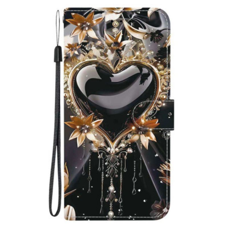 Housse Xiaomi Redmi Note 15 5G / Poco M8 5G Cœur Noir et Or