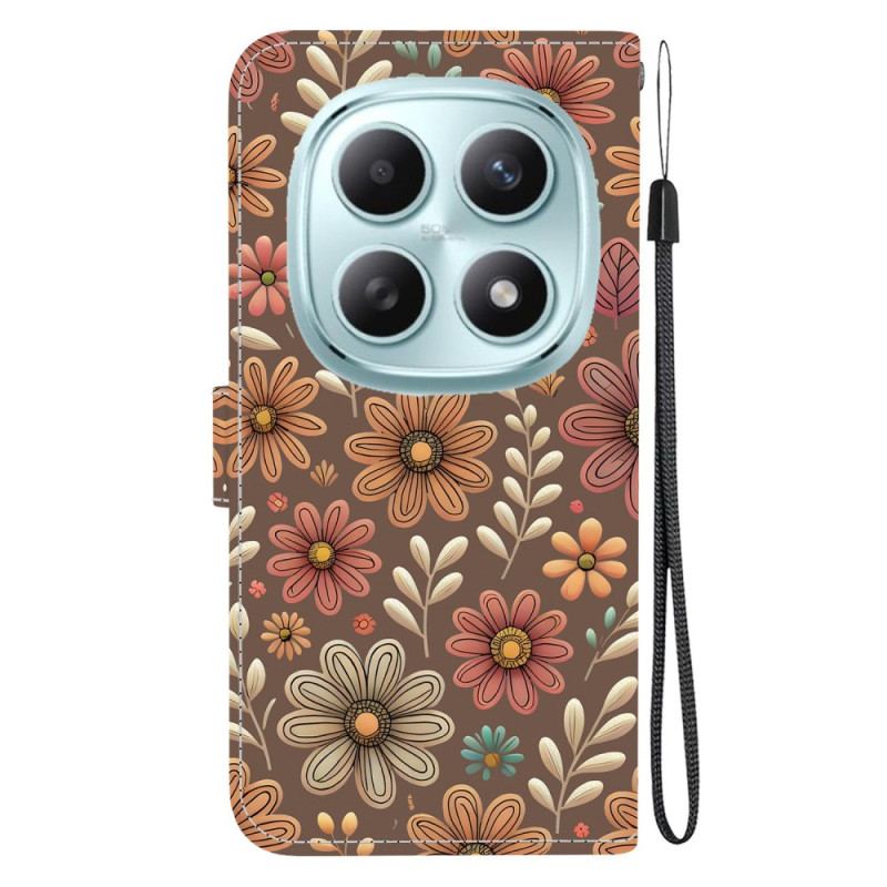 Housse Xiaomi Redmi Note 15 5G / Poco M8 5G Fleurs Marrons