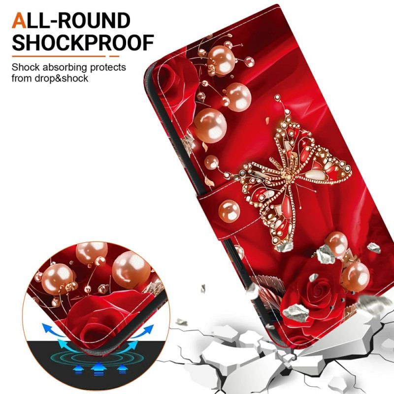 Housse Xiaomi Redmi Note 15 5G / Poco M8 5G Papillon Rose Nacré