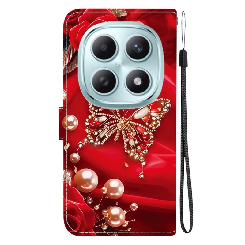 Housse Xiaomi Redmi Note 15 5G / Poco M8 5G Papillon Rose Nacré