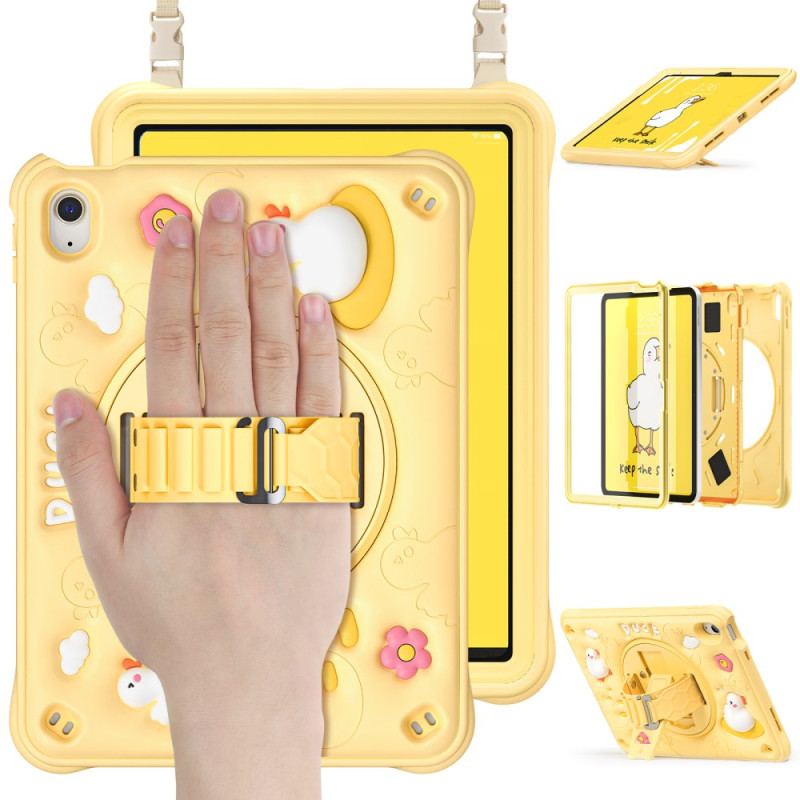 Coque iPad (2025) / 10.9 (2022) Kids Canard Support et Bandoulière