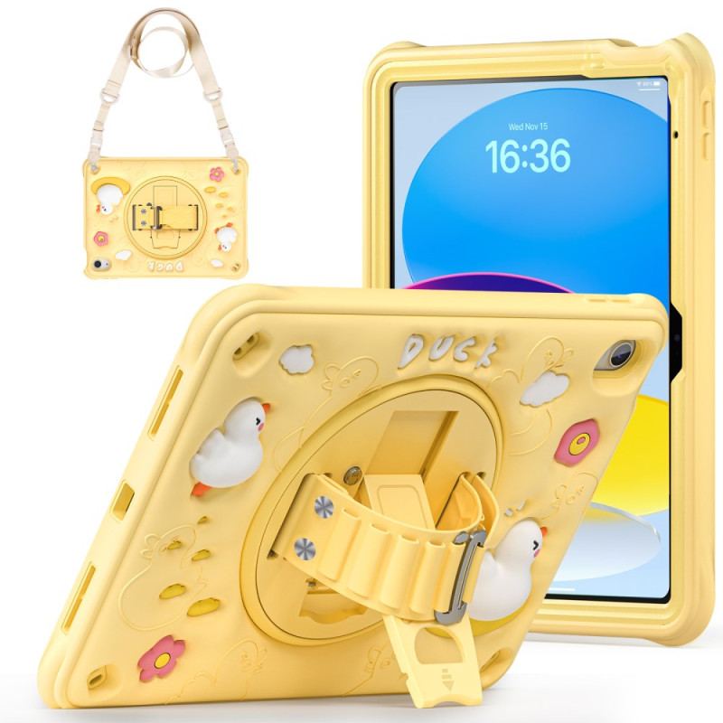 Coque iPad (2025) / 10.9 (2022) Kids Canard Support et Bandoulière