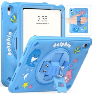 Coque iPad (2025) / 10.9 (2022) Kids Dauphin Support et Sangle Rotative