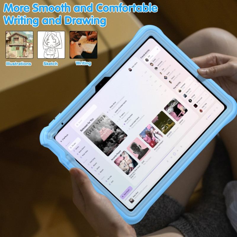 Coque iPad (2025) / 10.9 (2022) Kids Dauphin Support et Sangle Rotative