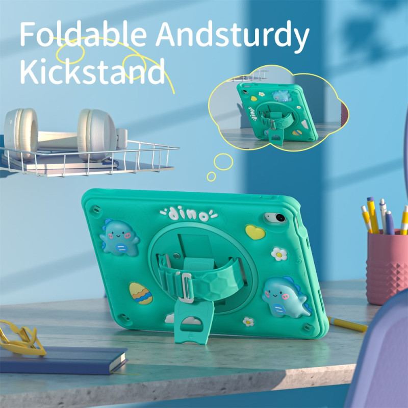 Coque iPad (2025) / 10.9 (2022) Kids Dinosaure Poignée et Support