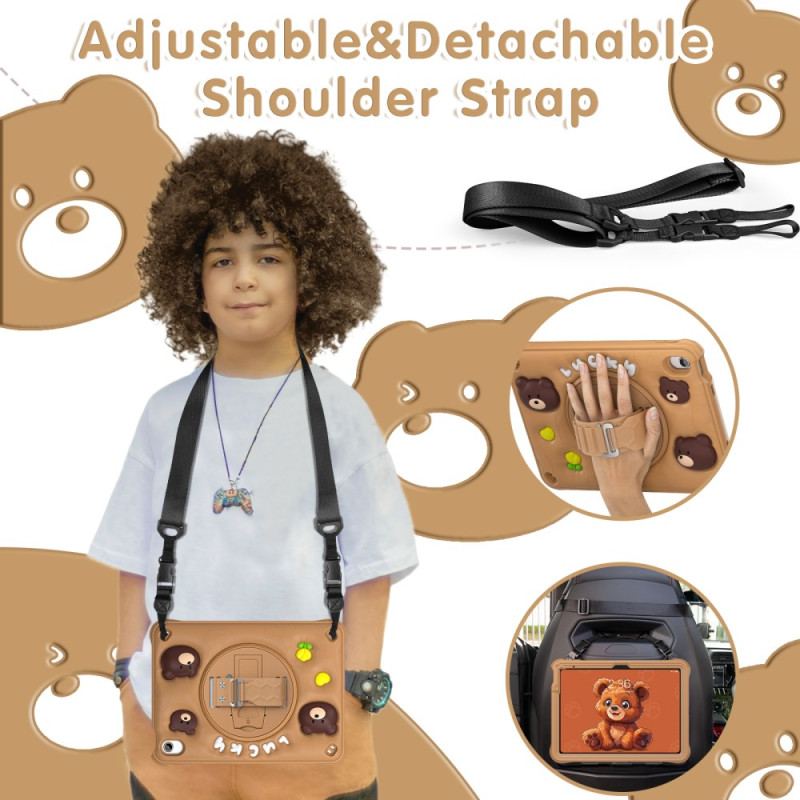 Coque iPad (2025) / 10.9 (2022) Kids Ours Sangle et Bandoulière