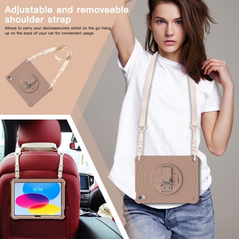 Coque iPad (2025) / 10.9 (2022) Support Rotatif à 360 Degrés et Bandoulière