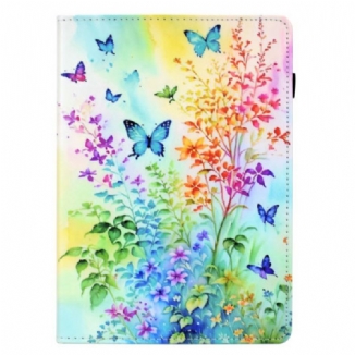 Étui iPad (2025) / 10.9 (2022) Fleurs et Papillons
