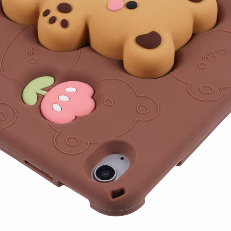 Étui pour iPad (2025) / 10.9 (2022) Support Ourson et Motif Tulipe