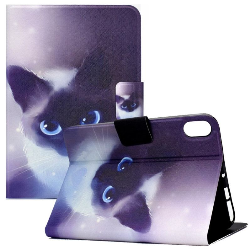 Housse iPad (2025) / 10.9" (2022) Chat aux yeux bleus